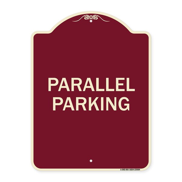 Signmission Designer Series Sign Parallel Parking, Burgundy Heavy-Gauge Aluminum Sign, 24" x 18", BU-1824-23504 A-DES-BU-1824-23504 - main
